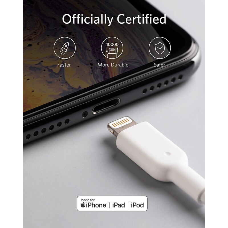 Cabo usb para lightning anker powerline ii, cabo para carregamento e sincronização de dados, compatível com iphone 11 11 pro 11 pro max xs