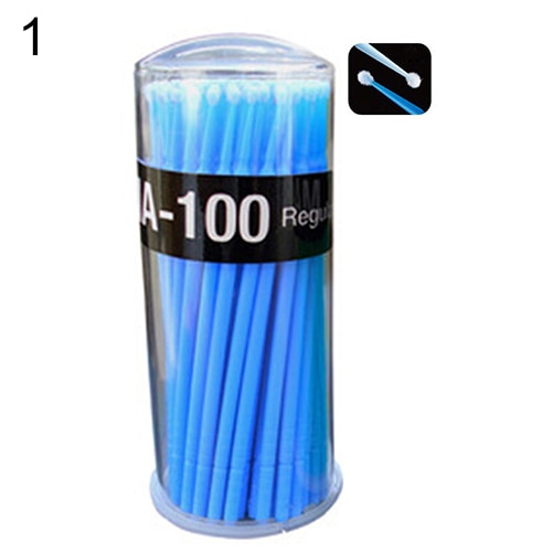100 Stck/viel Einweg Wimpern Pinsel Tupfer Microbrushes Wimpern Verlängerung Werkzeuge Einzelnen Wimpern Entfernen Werkzeuge Applikatoren: Blau