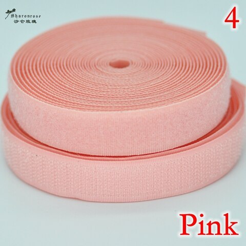 20mm 2 yards/lot kleurrijke zelfklevende klittenband naai-drukknoop naai-accessoires voor thuis kleding tas sh: 4 roze