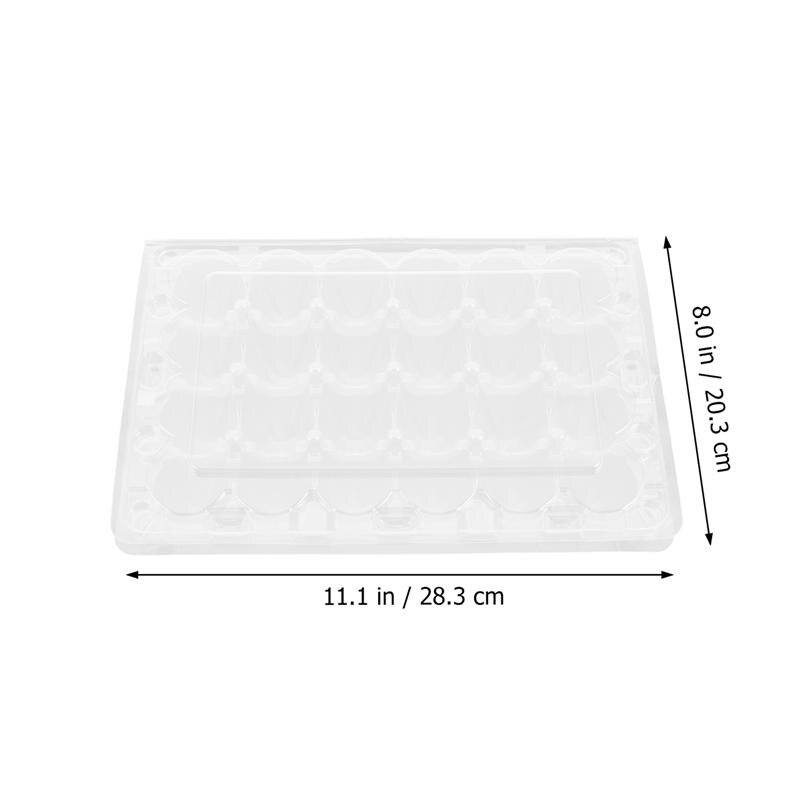 12 Pcs 24 Grids Plastic Egg Flat Quail Egg Storage Box Egg Carrier Packaging Box for Shop Home Restaurant