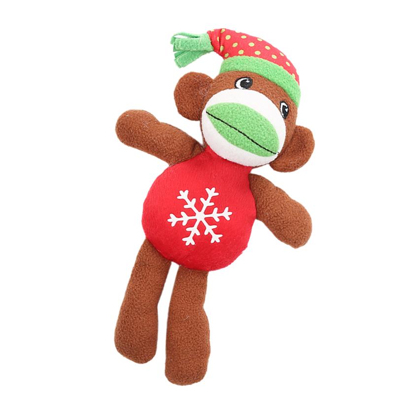 1PC Pet Toy Stylish Christmas Monkey Chewing Toys Plush Monkey Toys Pet Dog Biting Playthings