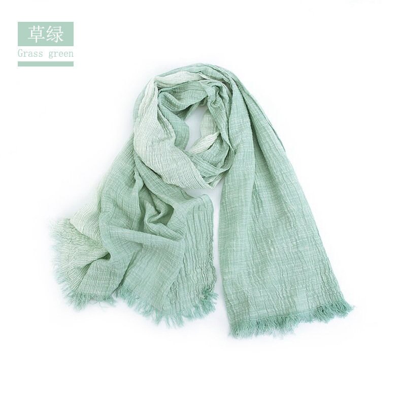 Unisex Men Women Ombre Shawl Spring Summer Cotton Blend Gradient Scarves Hijab Casual Male Scarves Crinkle Global Scarf YG367: YG36706