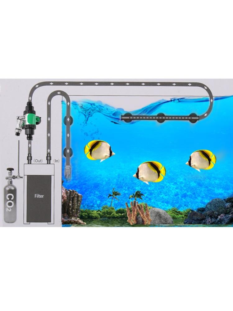 Intense Atomic Inline Aquarium CO2 Diffuser Enhanced Dissolution with Bubble Counter Integrated Check Valves for Fish Tank