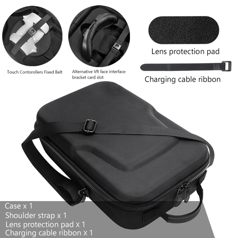 Hard EVA Pouch Handbag Protective Cover Storage Bag Box Carrying Case Shoulder Bag for -Oculus Quest 2 VR Glass and Accessories
