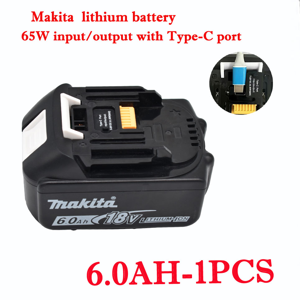 Makita original bateria recarregável de íon de lítio 18v 6000mah 18v 6.0ah bateria de substituição de broca bl1860 bl1830 bl1850 bl1860b: Champagne