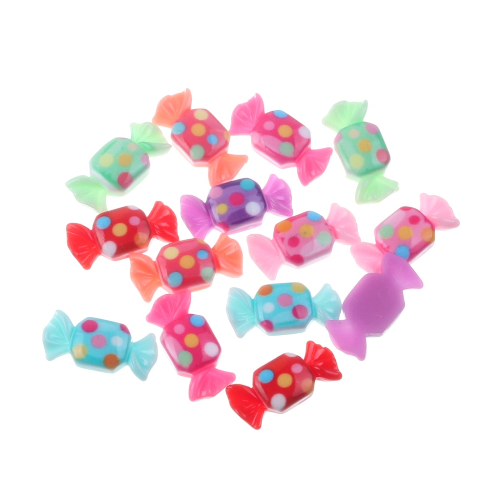 50 stuks Gemengde Spotted Hars Snoep Decoratie Ambachten Plaksteen Cabochon Versieringen Voor Scrapbooking Kralen Diy Accessoires