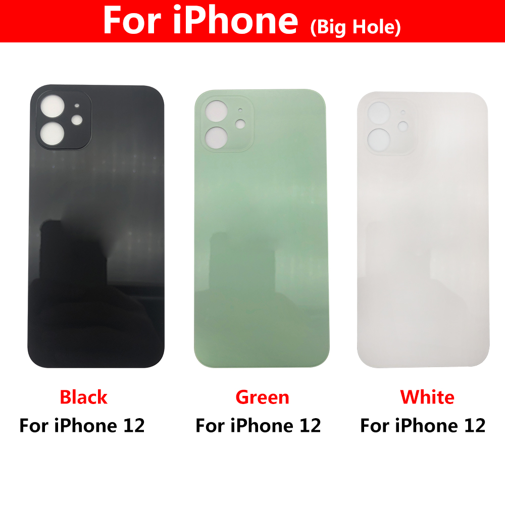 Big Hole Back Glass Rear Cover For Iphone 12 Pro Battery Door Housing Battery Back Cover Glass