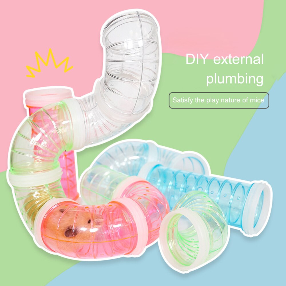 Túnel de plástico para hámster, tubería de entrenamiento para mascotas, herramientas de juego, juguetes externos, jaula multifuncional, accesorios para hámster