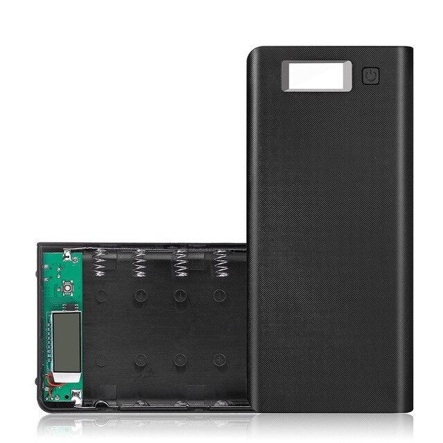 8*18650 batteriholder dual usb power bank batteriboks mobiltelefon oplader diy shell taske opladning opbevaringsetui til xiaomi: Sort