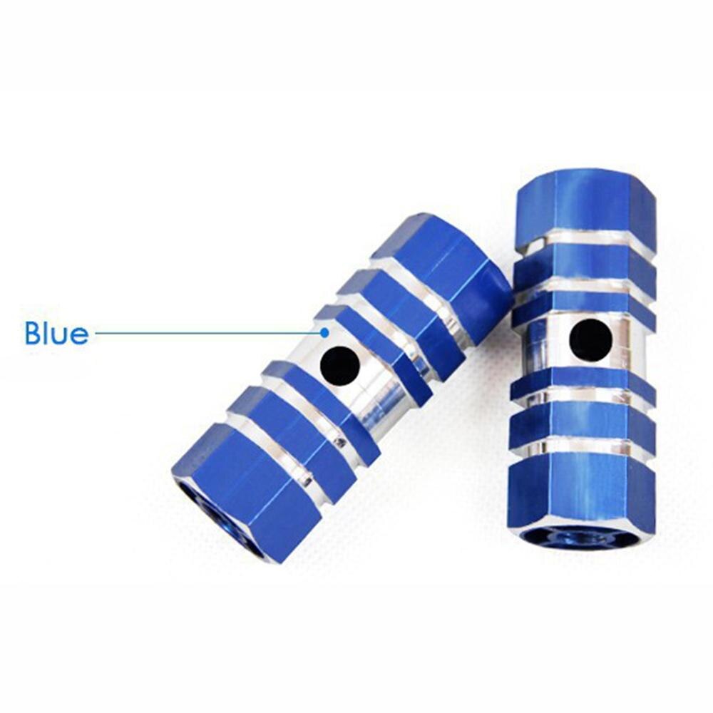 2 uds de aluminio antideslizante bicicleta MTB bicicleta Pedal del eje trasero delantero pie clavijas BMX reposapiés palanca cilindro accesorios de bicicleta: Azul