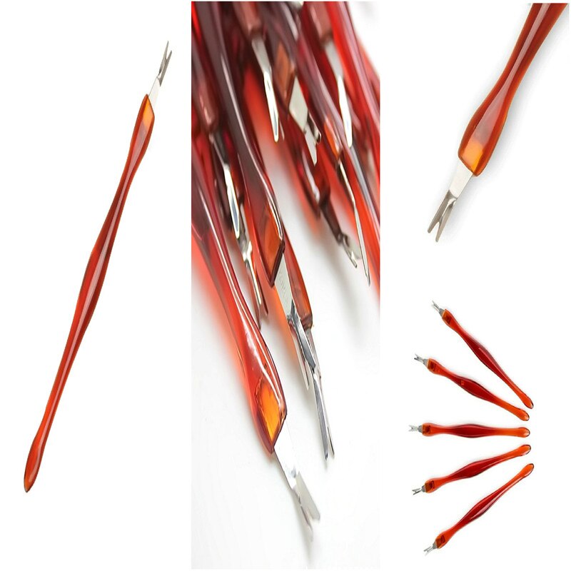 10 stuks /1- pack paars rood dode huid vork manicure nagelriem verwijderen pedicure trimmer nagelverzorging nagelriem reparatie rand duwer