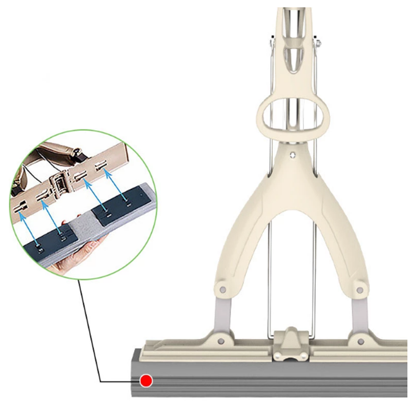 Balai serpillière en éponge à Double pli, 1 pièce, tête en éponge absorbante, nettoyage du sol, lavage manuel gratuit