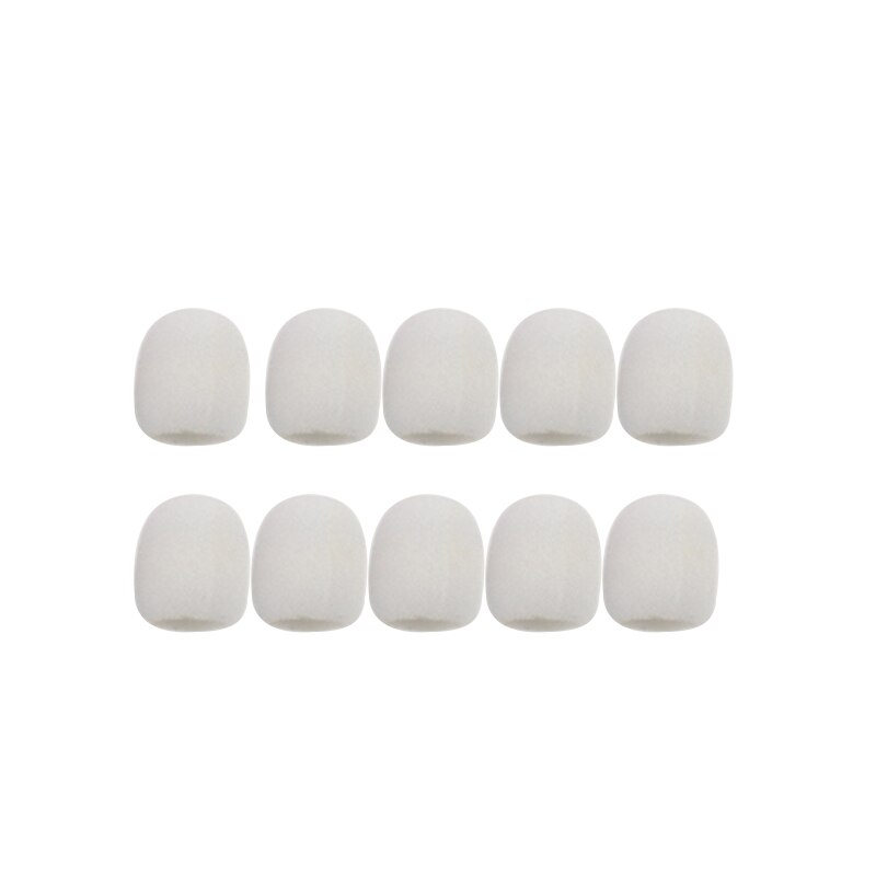 10pcs maat/20*15*10 headset foam microfoon cover telefoon headset mic cover microfoon voorruit windshied headset foam: WHITE