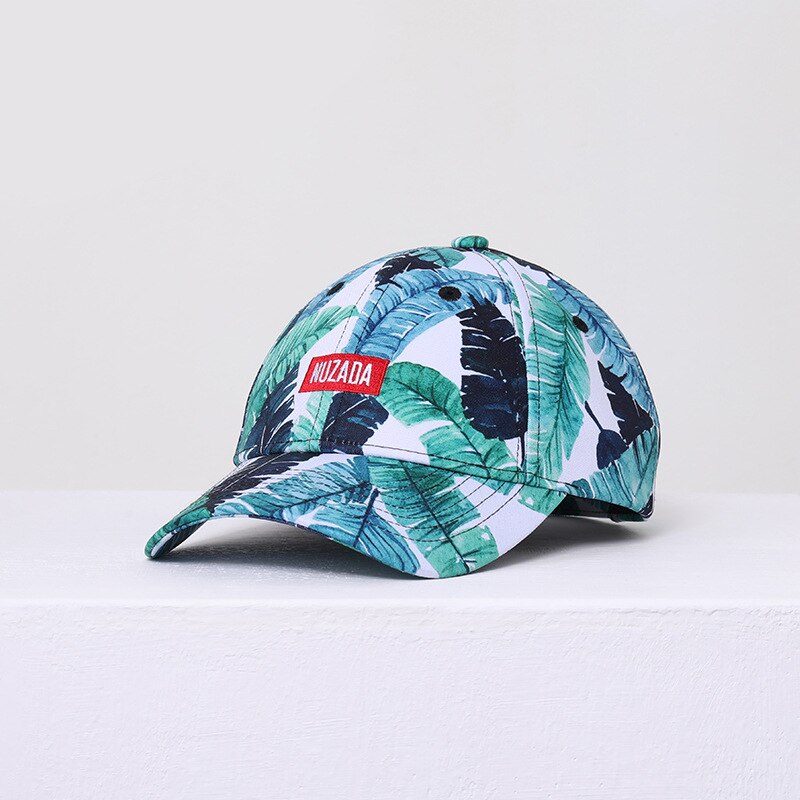 Baseballpet heren dames bloemen verstelbare snapback pet straat hiphop petten stijl: Bananenblad