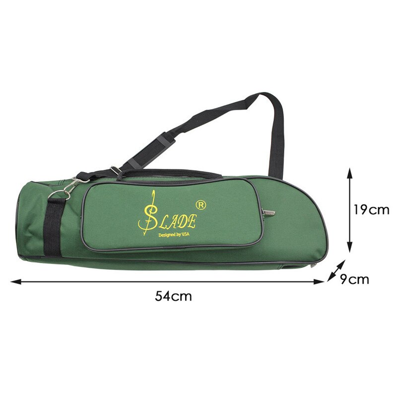 Slade draagbare trompet opbergtas, waterbestendig oxford doek, verstelbare schouderriem, trompet opbergtas: A