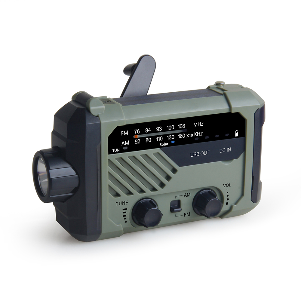 10000mAh Emergency Radio Solar Hand Crank Radio AM/FM/NOAA with LED Flashlight SOS Alarm Reading Light Power Bank for Cell Phone: 2000mAh Green