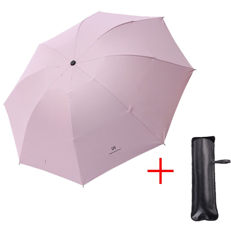 Mode Drie-Opvouwbare Paraplu Regen Dames Heren Mini Pocket Parasols Meisjes Uv Bescherming Waterdichte Draagbare Reizen Umbre: C set