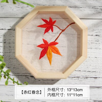 Organza Flower Embroidery Kits Plant Handmade Needlework Hoop Cross Stitching for Beginner with Frame Art Craft Home Decor: D