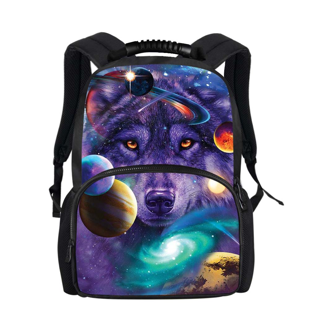 Twoheartsgirl Cool Animal Wolf Print School Backpack for Boys 3d Kids Bagpack Printing Men Student Laptop Backpack 17inch: Z5234A