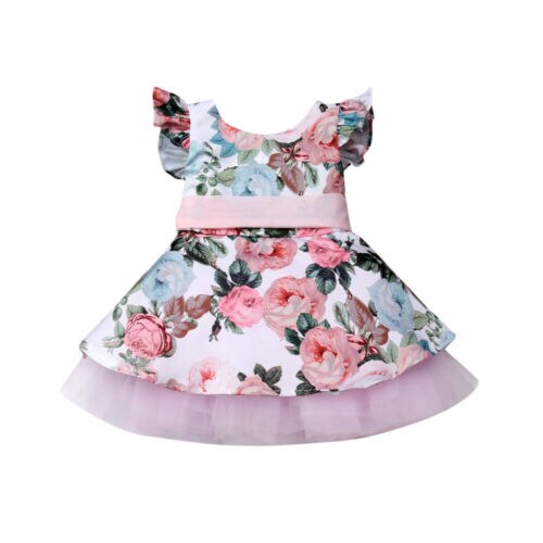 Peuter Baby Meisjes Prinses Jurk Bloem Kant Tutu Party Bruiloft Verjaardag Pageant Jurk Mouwloze Zomer Baby Meisje Kleding