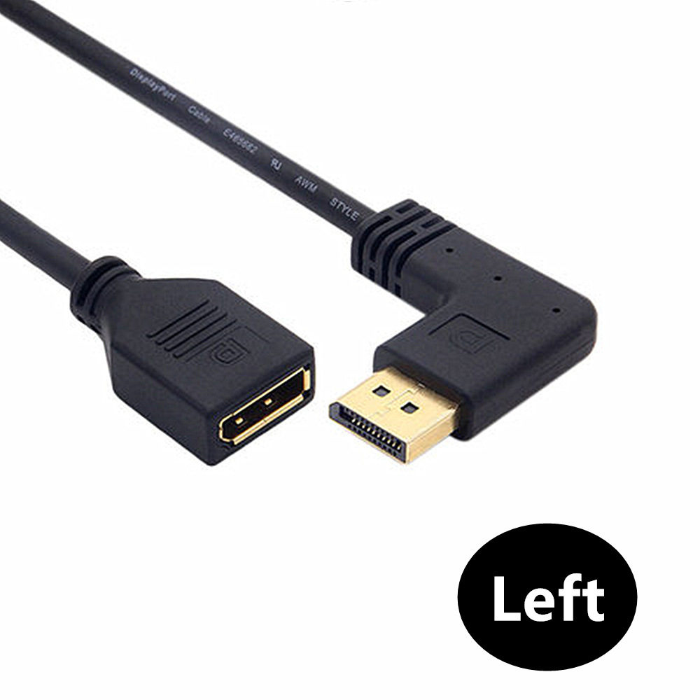 90 Degree Angle Elbow DisplayPort Panel Mount Extension Cable Adapter Corner DP 1.2v Male to Female Cord Socket Screw 2k@144Hz: Red