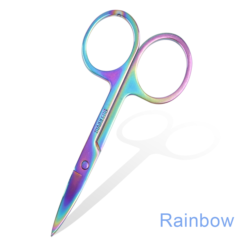 Nail Cuticle Scissors Manicure Curved Tip Nails Scissors Cuticles Remover Cutters Skin Nose Eyebrow Scissors Makeup Beauty Tool: Color Titanium