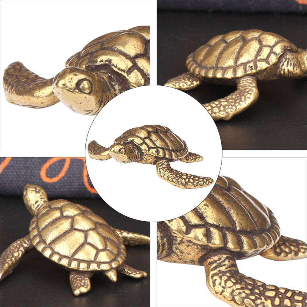 1pc Brass Turtle Statue Copper Retro Animal Sculpture for Table Old People Study Room