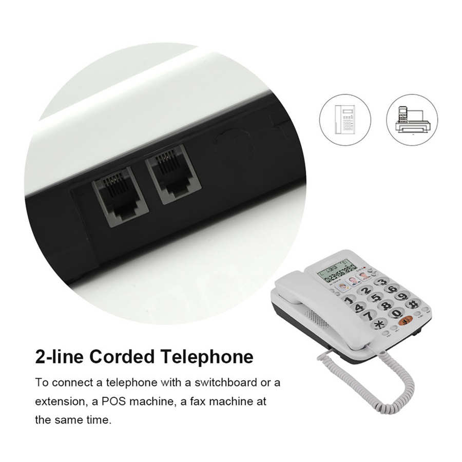 Desktop Fixed Corded Phone with Speakerphone Speed Dial Home Landline Phone with Caller ID Display for Home Office Telephone