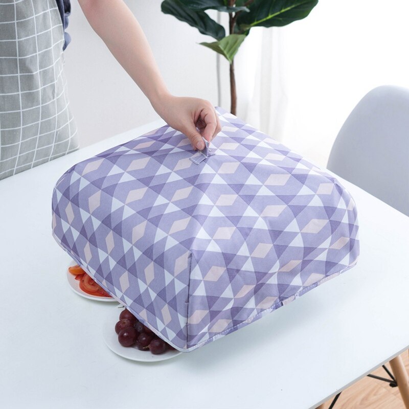 Foldable Food Cover Dish Cover Kitchen Meal Aluminum Film Insulation Cover Table Dust Cover S/L size Xia Yeyu: E