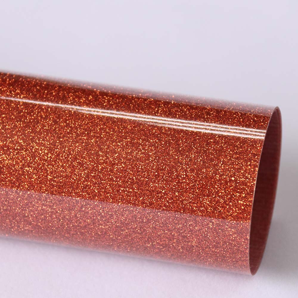 A4 Sample 21cm x 30cm Glitter Warmteoverdracht Vinyl Film voor Kledingstuk ijzer op Textiel Grafische Warmte Pers vinyl Kleur voor kiezen: copper