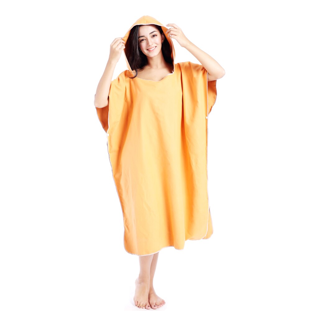 Toalla de playa tipo poncho de microfibra Zipsoft, Poncho cambiante, albornoz absorbente, mulitcolor, toalla con capucha para cambiar de tela en la playa