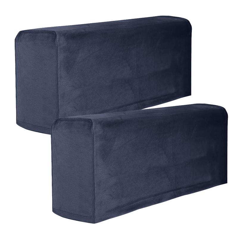 2 stk universal sofa armlæn betræk til stue elastisk armlæn beskytter ensfarvet sofapudebetræk （ 45 x 16 x 20 cm）: Flåde
