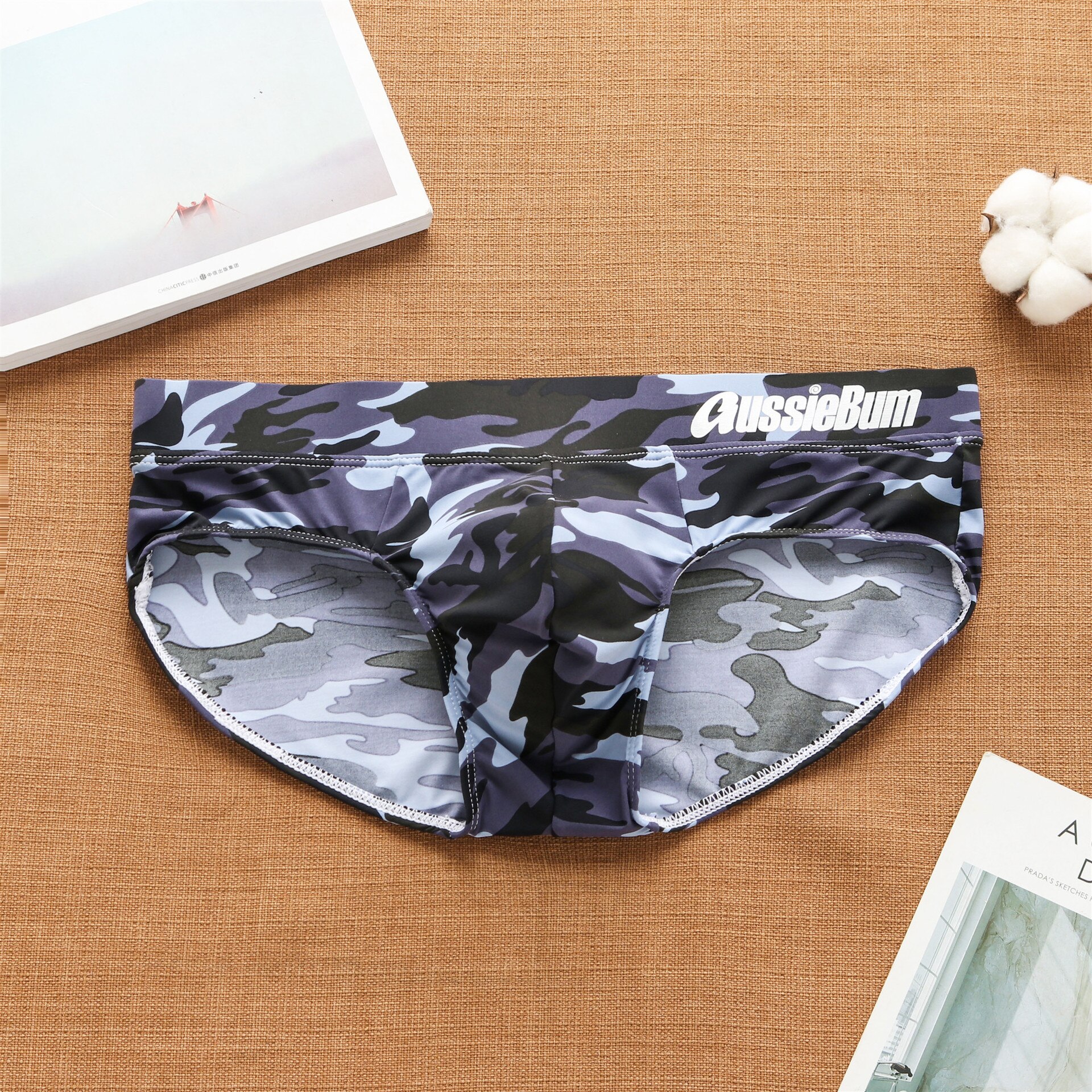 Aussiebum men's cool summer camo low waist men's briefs: Camouflage  blue / M
