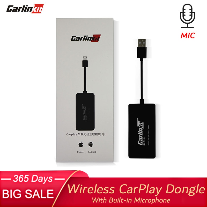Carlinkit Wireless Smart Link Apple CarPlay Dongle for Android Navigation Player Mini USB Carplay Stick with Built-in Microphone