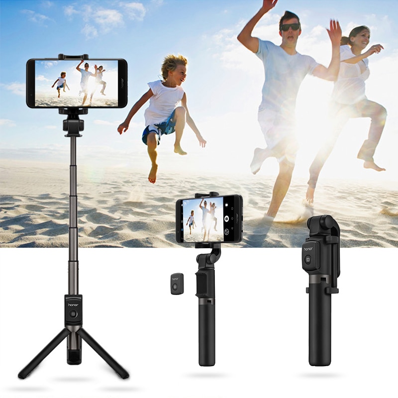 Huawei honor  af15 selfie stick stativ bluetooth 3.0 bærbar trådløs bluetooth kontrol monopod håndholdt til android ios telefon
