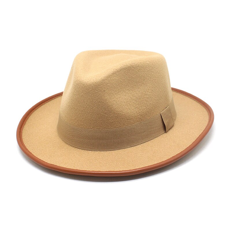 Sombreros de fieltro vintage para hombres y mujeres, sombreros elegantes de lujo con imagen de boda, Panamá, sombrero de cowboy, para primavera y otoño, novedad: 5