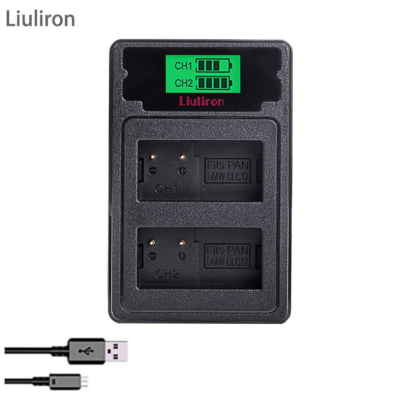 Bateria DMW-BLC12 BLC12E BLC12PP Dmw BLC12 Batterijen + Dual Charger Voor Panasonic Lumix FZ1000,FZ200,FZ300, g5, G6,G7,GH2,DMC-GX8: charger only