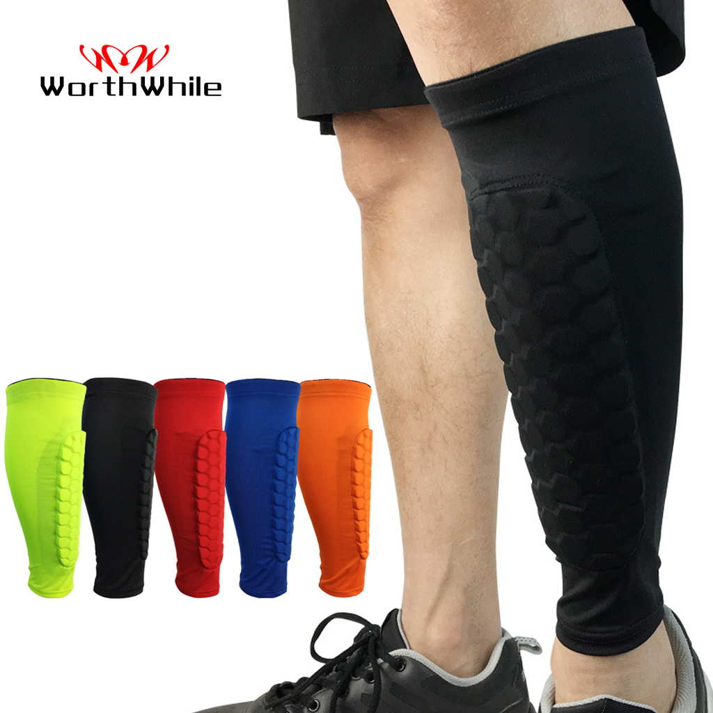 WorthWhile 1 PC Honeycomb Shin Guard Sports Football Shields Soccer Legging Shinguards Leg Sleeves Protective Gear