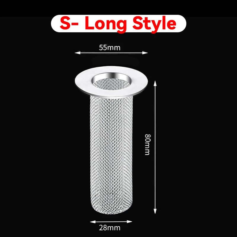 Köksavlopp i rostfritt stål filternät handfat anti-igensättning badkar hårfångare dusch läckagenät sil badplugg verktyg: Nickel / 78.5mm