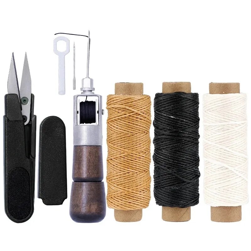 Leder Handwerk Werkzeuge Bausatz Professionelle Leder Hand NäHenne Reparatur Bausatz NäHenne schlagen Carving Arbeit Groover einstellen DIY Werkzeug einstellen