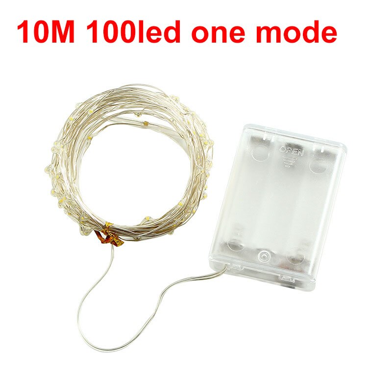 Fairy String Lights 8 Modes 10M LED Light Outdoor lamps Christmas Wedding Control Waterproof Copper Wire Twinkle: 10m 100led one mode / Colorful