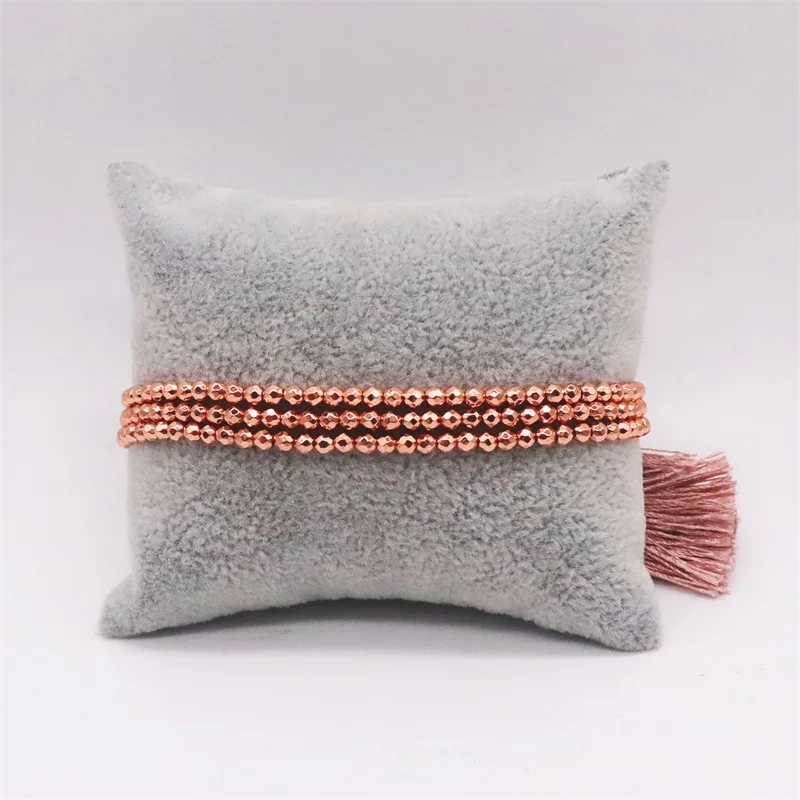 ALIYA Hematite Stone Bracelets For Men Women Jewelry Multilayer Beaded Pulsera Luxury Adjustable Jewellery Tassel Bracelet: Light Yellow Gold Color