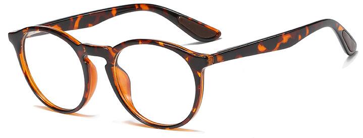 Retro rosa runde briller innfatning kvinner trendy databriller klare linse luksus briller oculos: Leopard klar