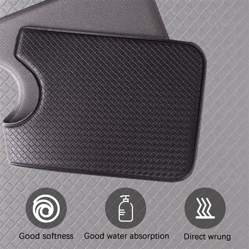 TOLIDA Tapis Absorbant Diatomite Pour Robinet - Protecteur Éclaboussures Évier Gris - Lot De 2