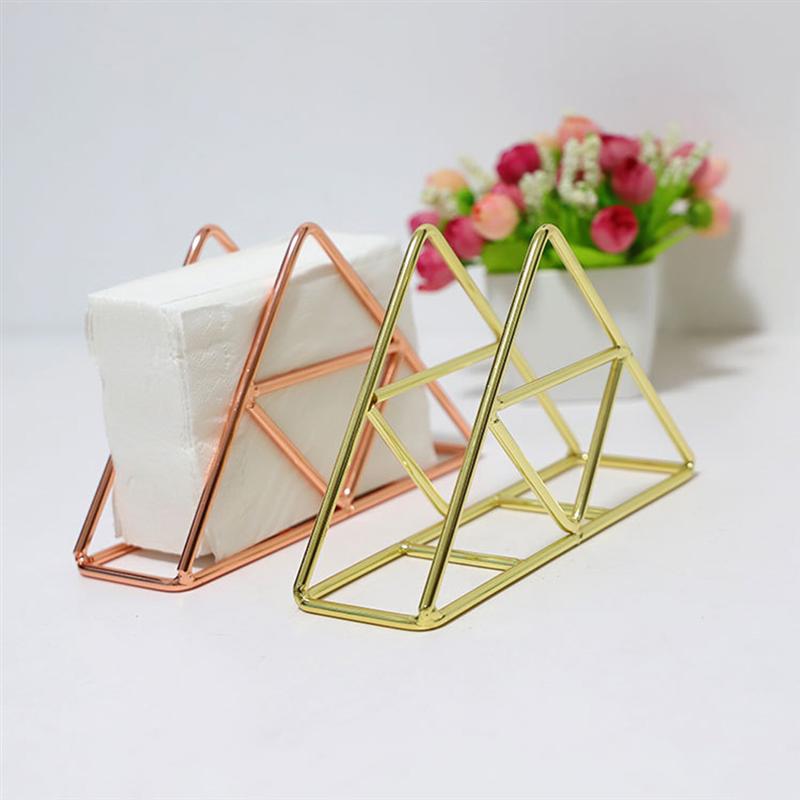 Luxe Retro Driehoek Servethouder Tissue Papier Rack Container Desktop Organzier Tafel Decoratie Voor Hotel Restaurant