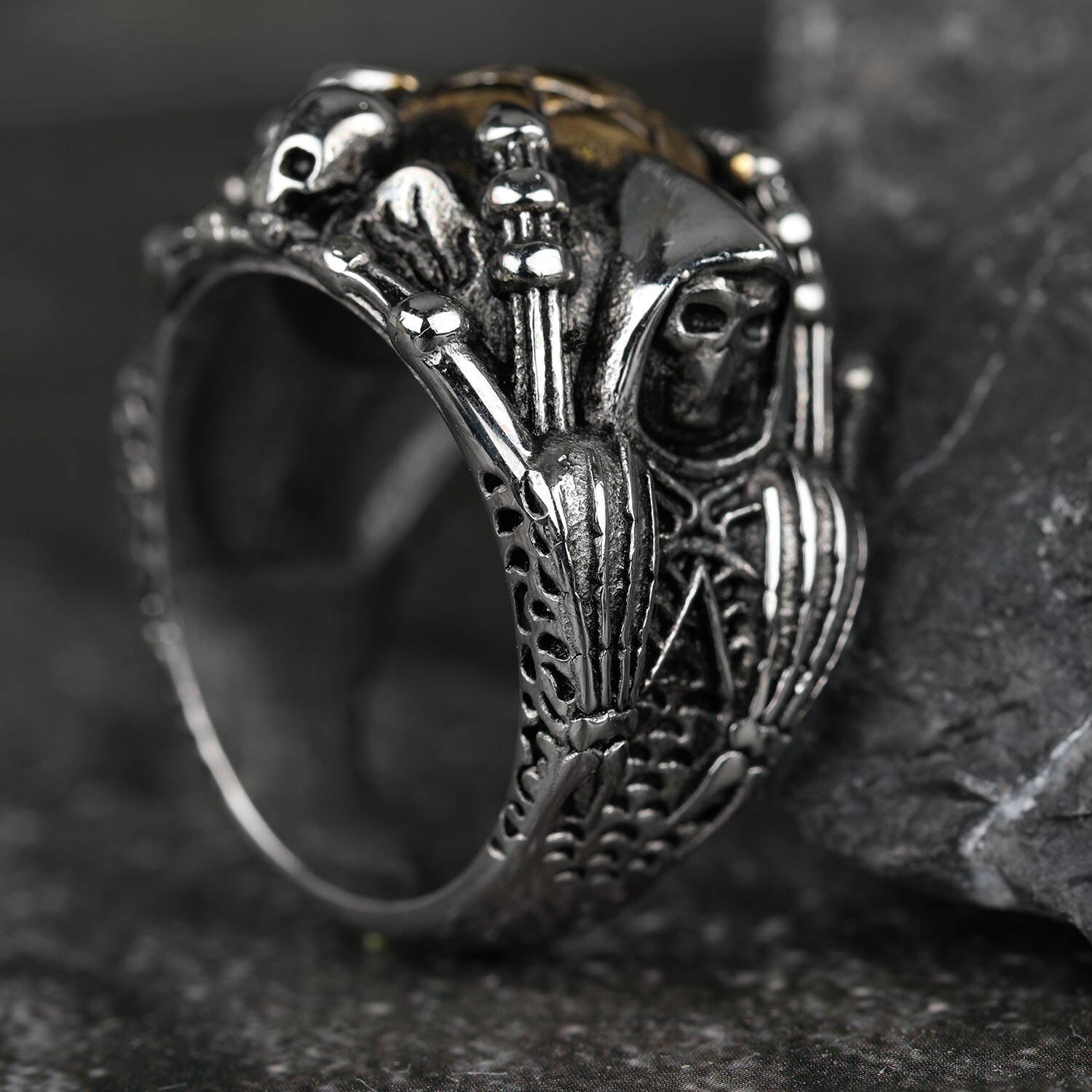 Bagues en acier inoxydable pour hommes, judaime, hexacramme étoile de David, Punk Hip Hop pour homme garçon motard, bijoux ,