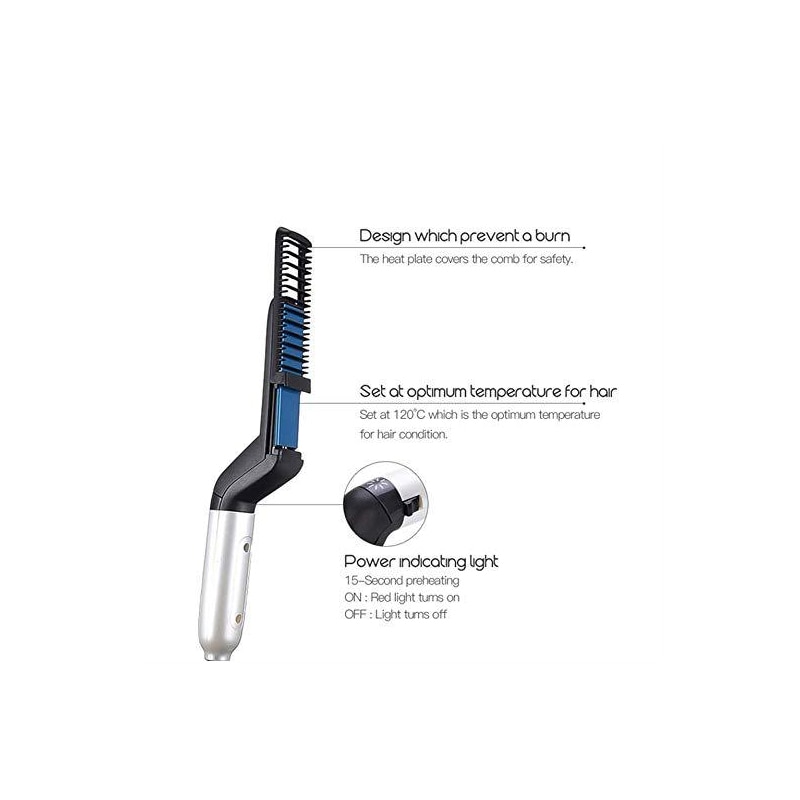 Updated Beard Straightener Man's Hair Flat Iron Fast Heated Straightening Comb Beard and Hair Show Cap Hair Styler For Male