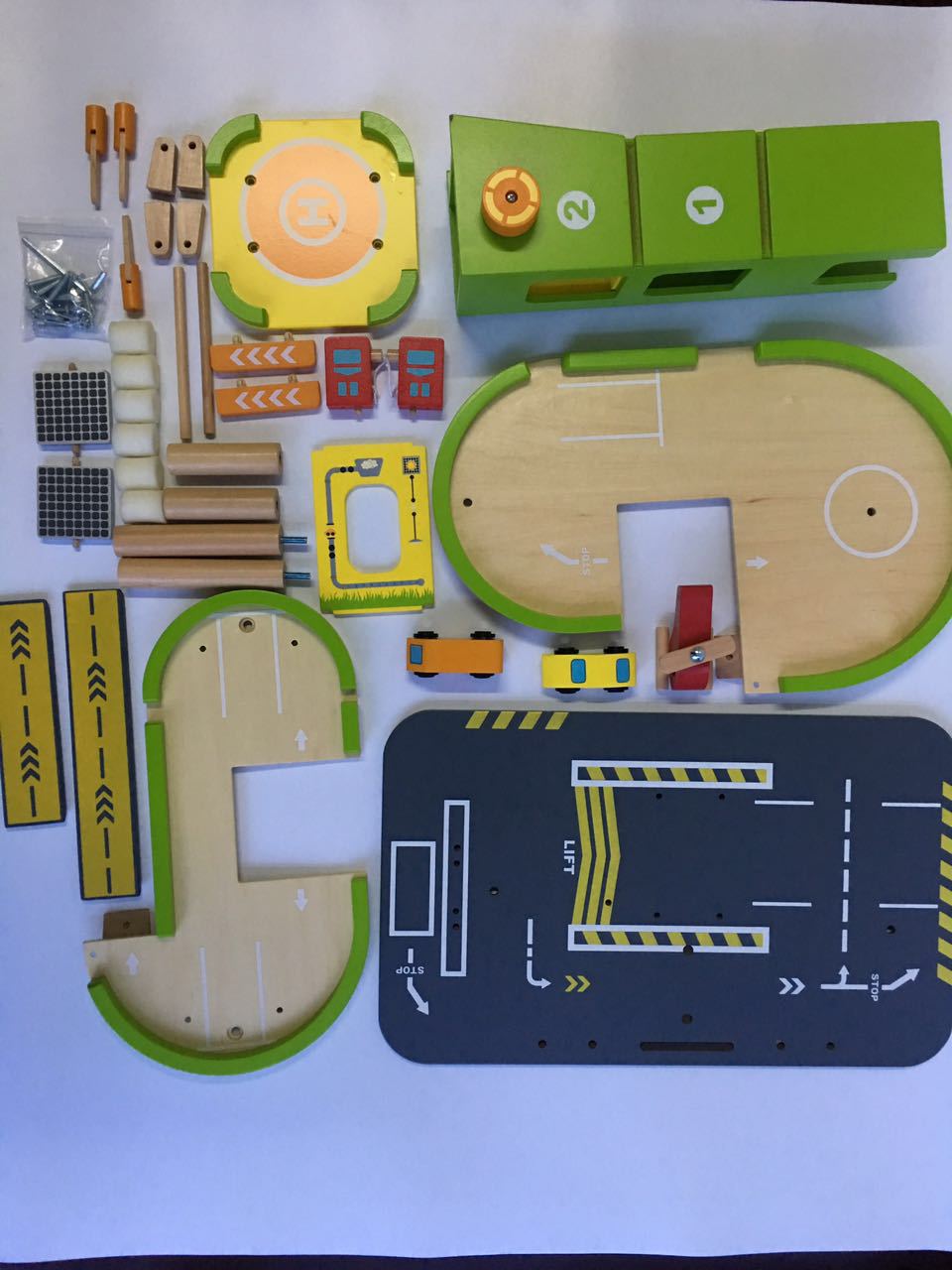 Houten Simulatie Parkeerplaats Luchthaven Speelhuis Drie-Layer Jongen Educatief Speelgoed