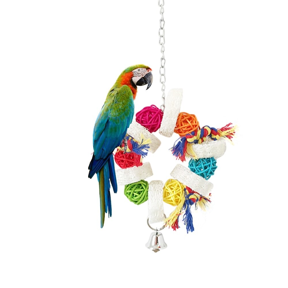 Parrots Toy Loofah Sponge Chew Toys Birds Cages Ha... – Grandado