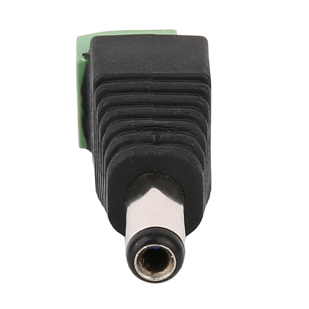 Universal 10pcs/pack Black & Green Male DC Power Connector Plug Adapters For CCTV System 4x1x0.5cm